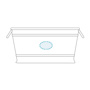 Cubo grande ovalado para hielo de acero inoxidable